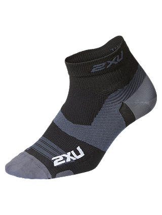 2XU Vectr 1/4 Compression Socks, Black/Titanium
