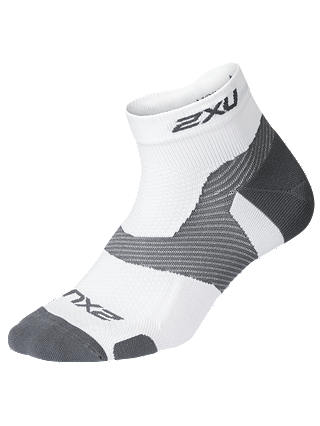 2XU Vectr 1/4 Compression Socks, White/Grey