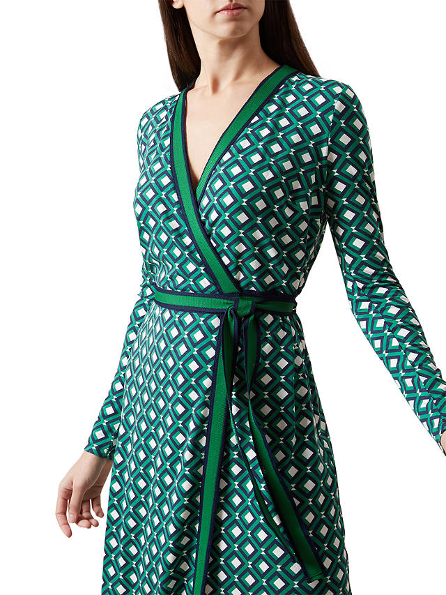 Hobbs Jasmine Wrap Dress, Apple Green