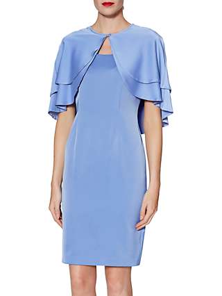 Gina Bacconi Colette Dress and Cape, China Blue