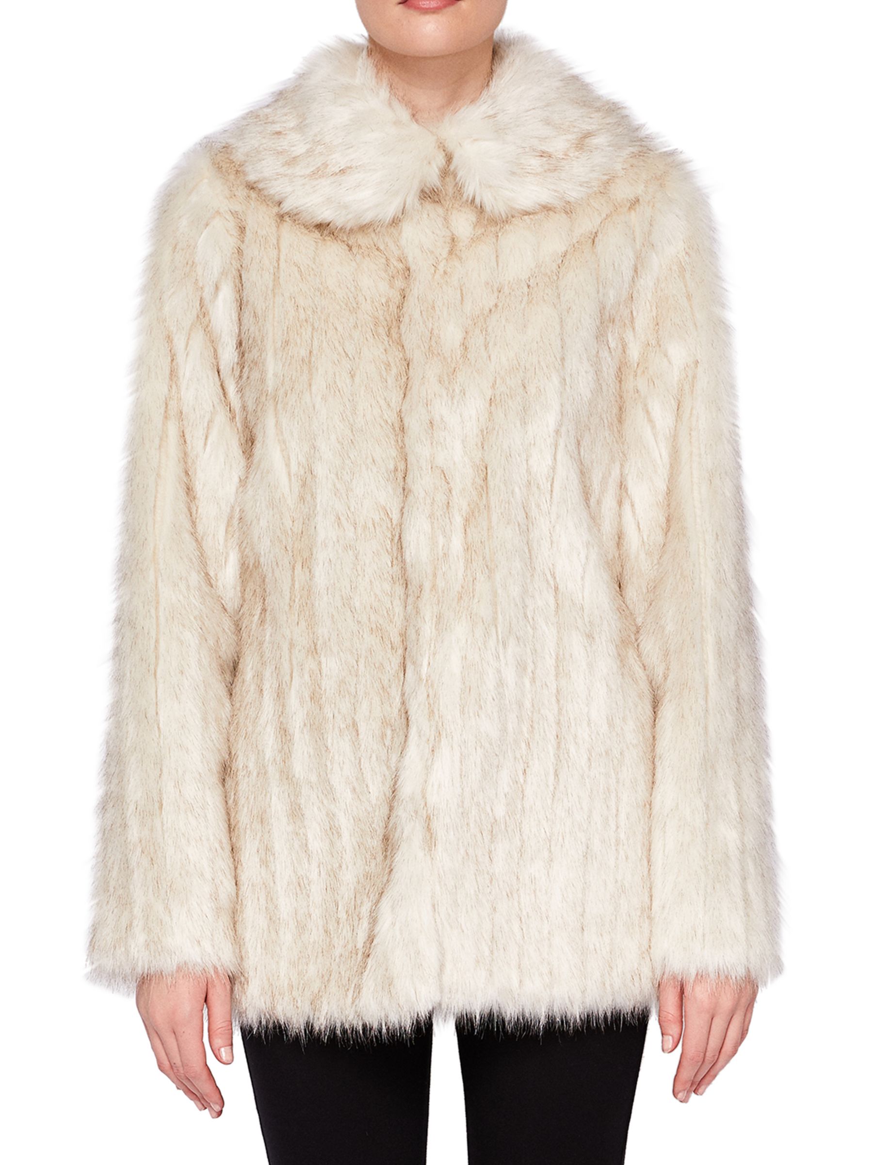 Ted Baker Olleen Winter Faux Fur Coat, Ivory at John Lewis & Partners