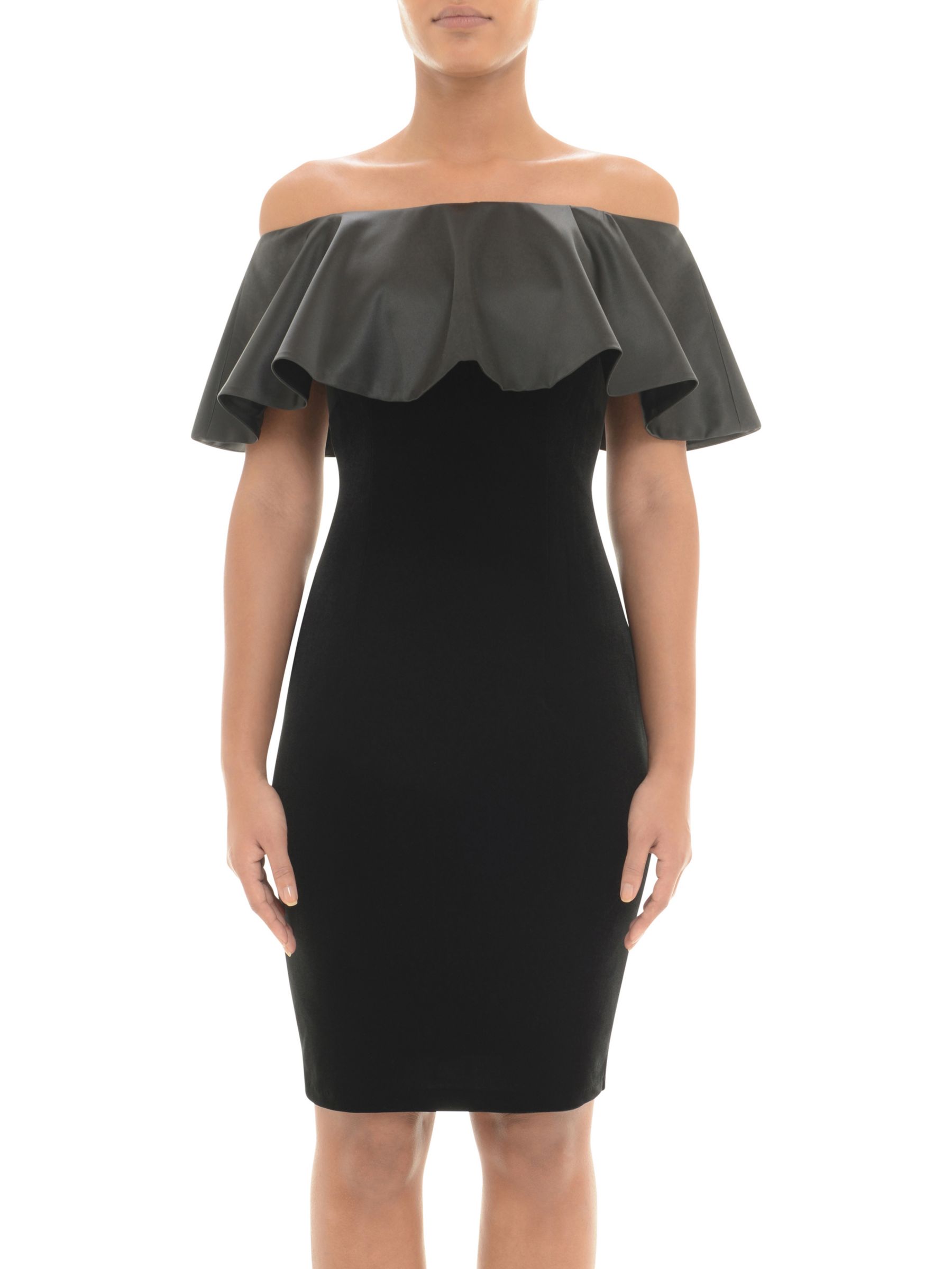 Adrianna Papell Off Shoulder Velvet Dress, Black