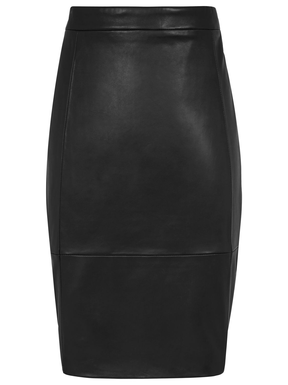 Reiss Kara Leather Pencil Skirt, Black