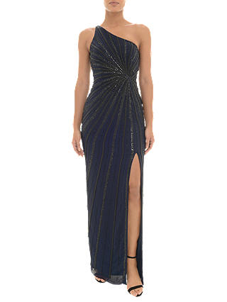 Adrianna Papell One Shoulder Long Dress, Midnight