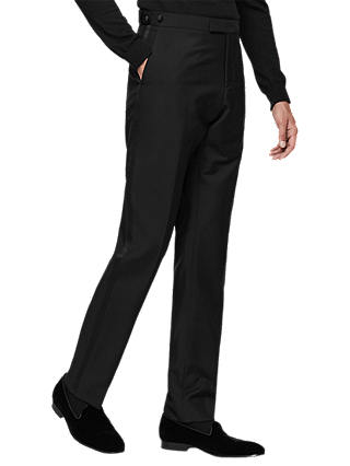 Reiss Knightsbridge Wool Mohair Slim Fit Dress Trousers, Black