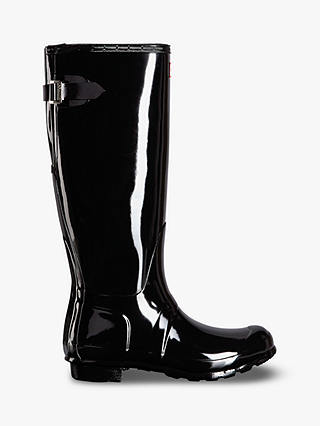 Hunter Women's Original Waterproof Tall Adjustable Gloss Wellington Boots, Black