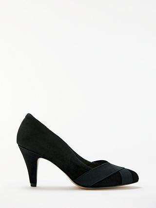John Lewis & Partners Alice Wide Fit Court Shoes, Black Suede