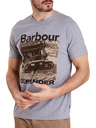 Barbour Land Rover Defender Terrain Graphic Print T-Shirt, Grey Marl