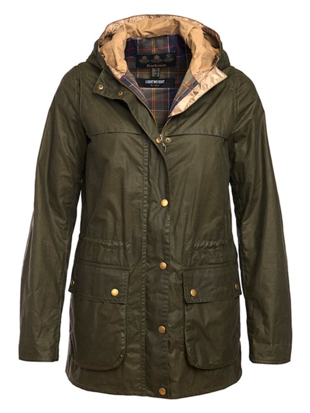 Barbour Lightweight Durham Waxed Jacket, Olive, 8