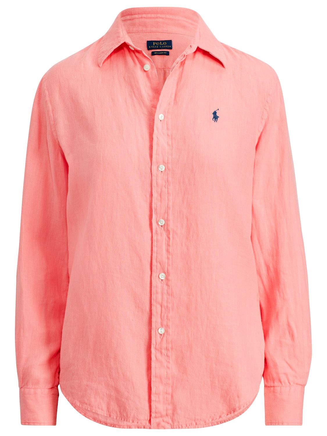 Polo Ralph Lauren Relaxed Fit Linen Shirt, Ribbon Pink at John Lewis ...