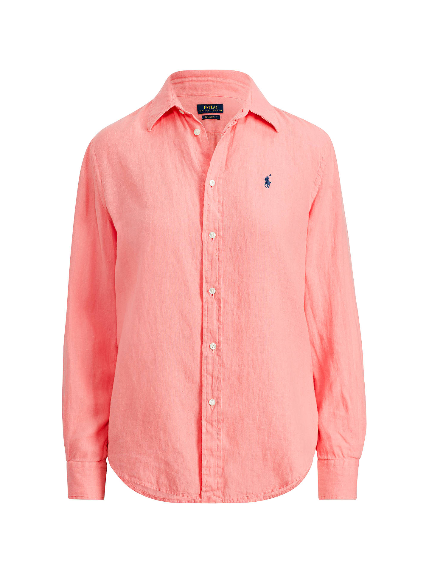 Polo Ralph Lauren Relaxed Fit Linen Shirt, Ribbon Pink at John Lewis ...