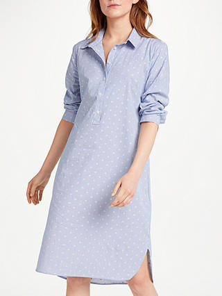 Great Plains Hannah Floral Shirt Dress, Blue Pinstripe