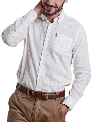Barbour Owen Long Sleeve Spot Shirt, White