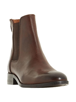 Dune Payeton Slip On Ankle Boots, Brown Leather