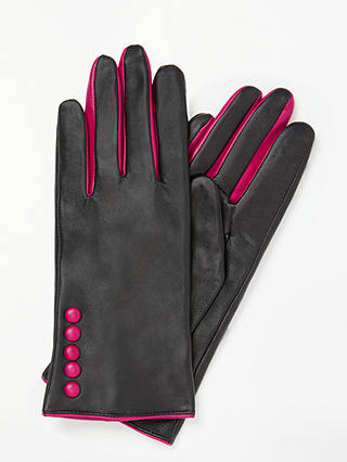 John Lewis & Partners 5 Button Colour Pop Leather Gloves