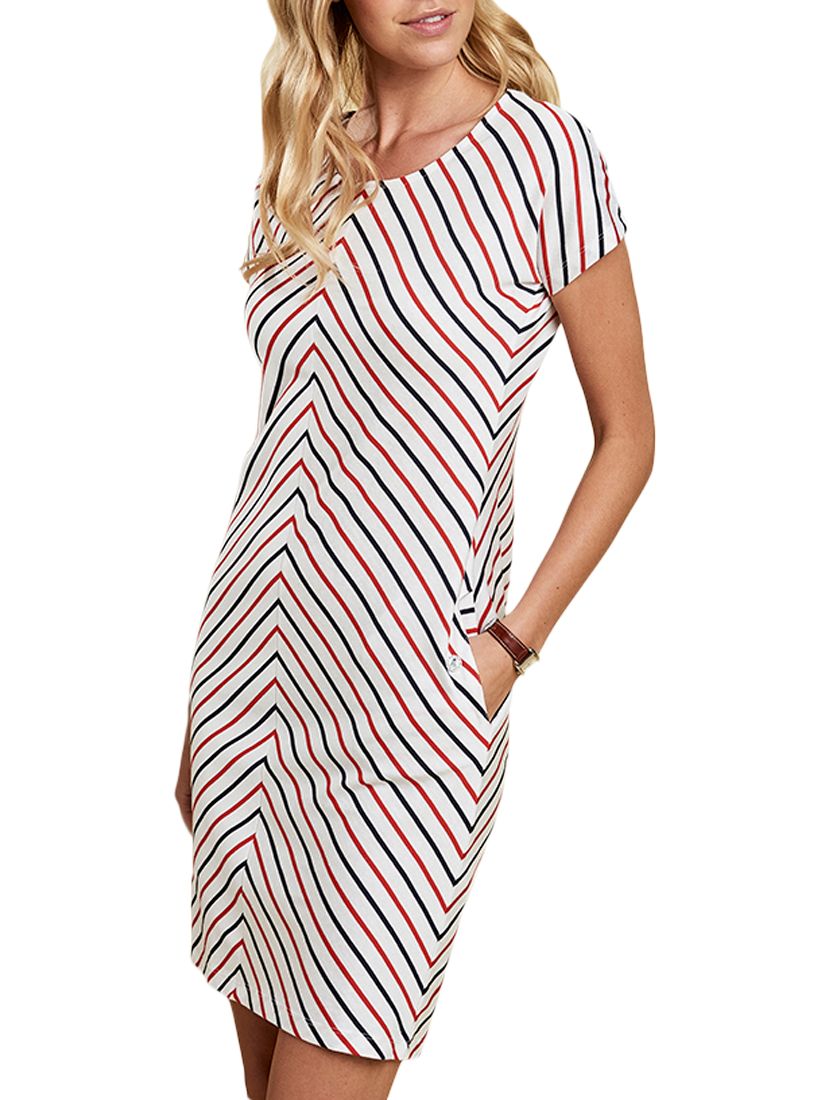 Barbour Whitmore Striped Dress, White 