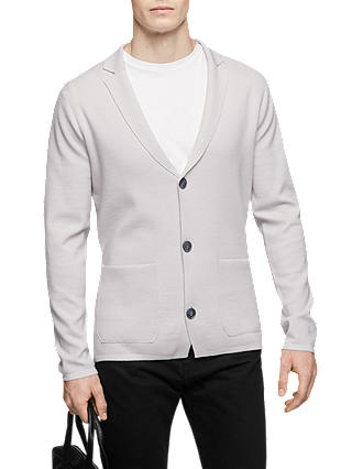 Reiss Claridge Knitted Blazer, Soft Grey