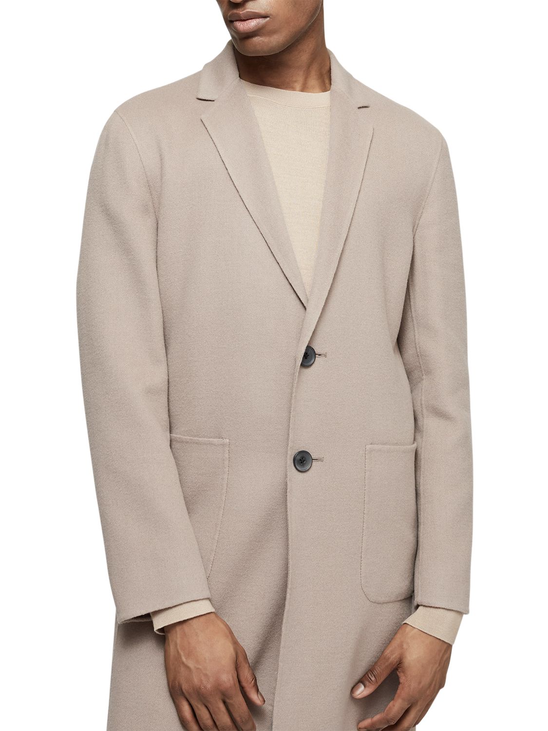 Reiss Samuel Wool Blend Overcoat, Camel at John Lewis ...