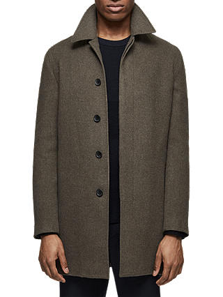 Reiss Lancecroft Wool Blend Overcoat, Green