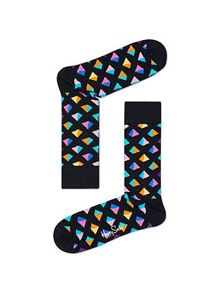 Happy Socks Pyramid Socks, One Size, Black/Multi