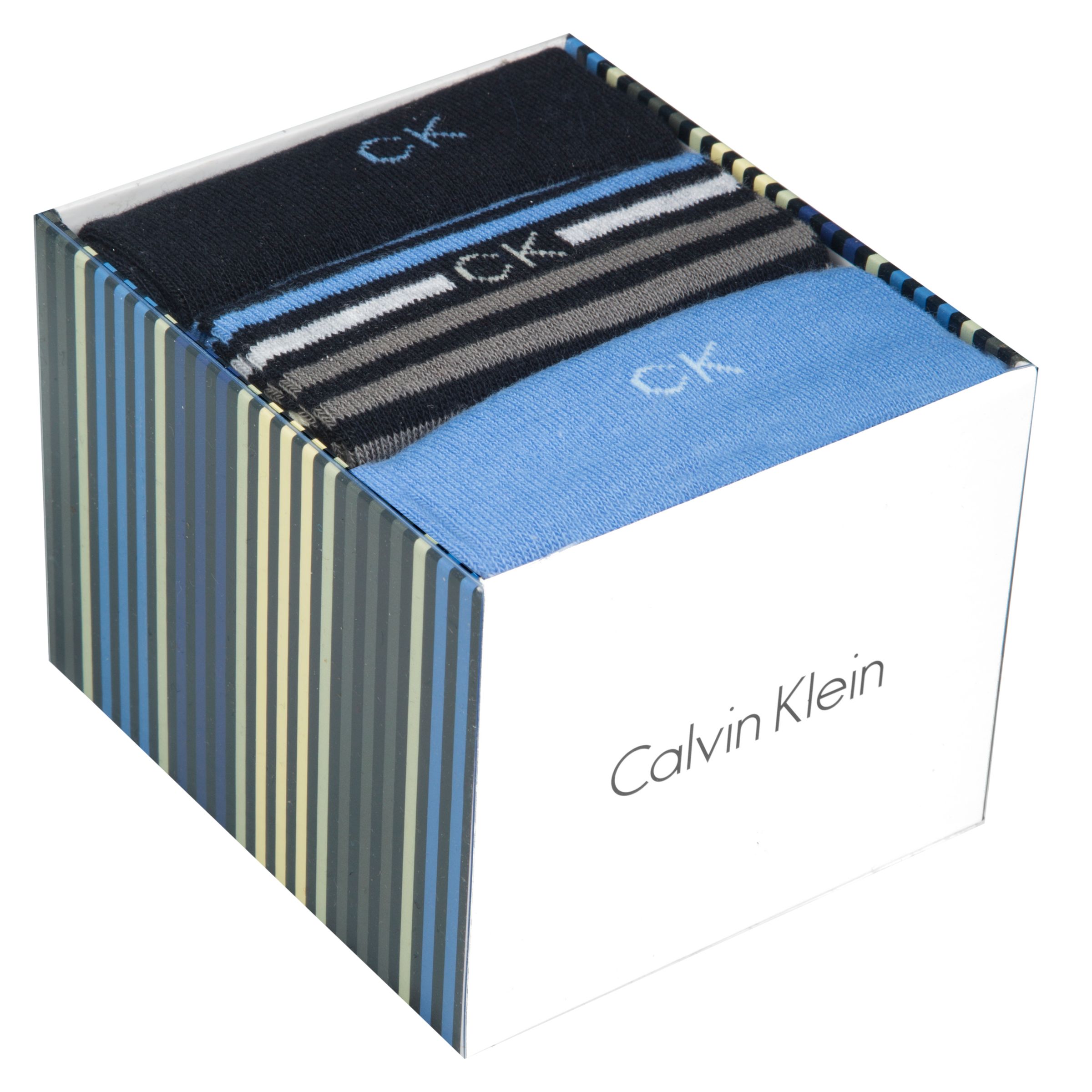 Calvin Klein Socks Gift Box, One Size, Pack of 3, Black/Ultramarine