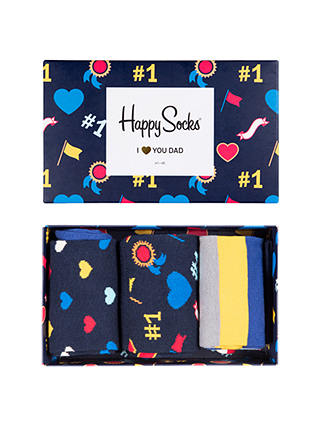 Happy Socks I Love You Dad Socks Gift Box, Pack of 3, One Size, Multi