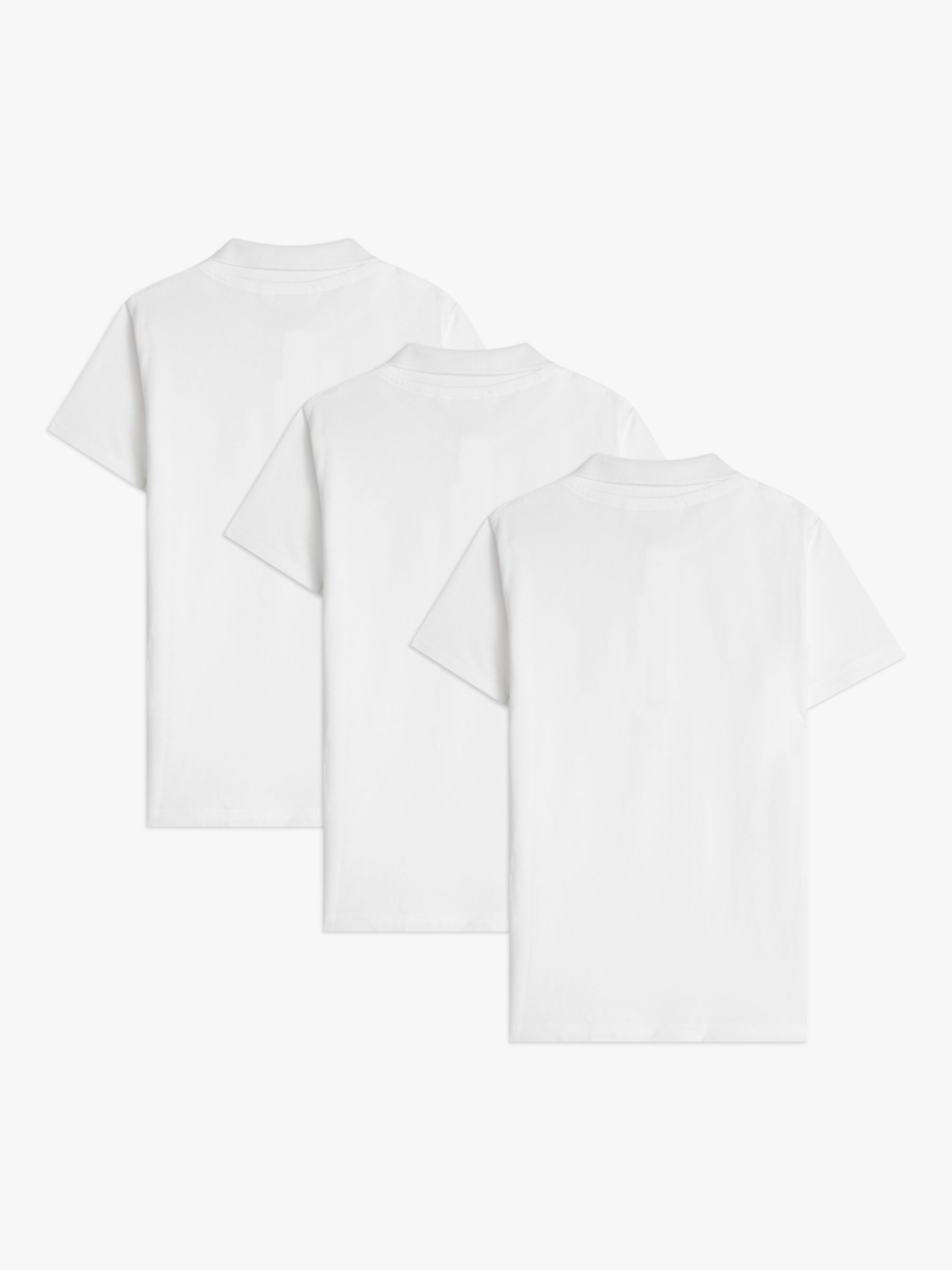 ANYDAY John Lewis & Partners The Basics Pure Cotton Polo Shirt, Pack of 3, White