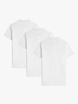 John Lewis ANYDAY Pure Cotton Polo Shirt, Pack of 3, White