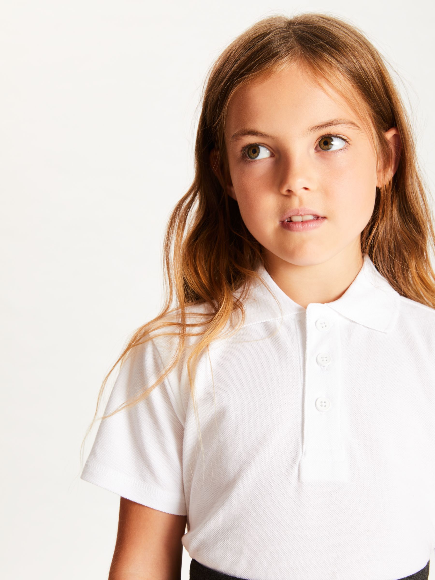 John Lewis ANYDAY Pure Cotton Polo Shirt, Pack of 3, White at John ...