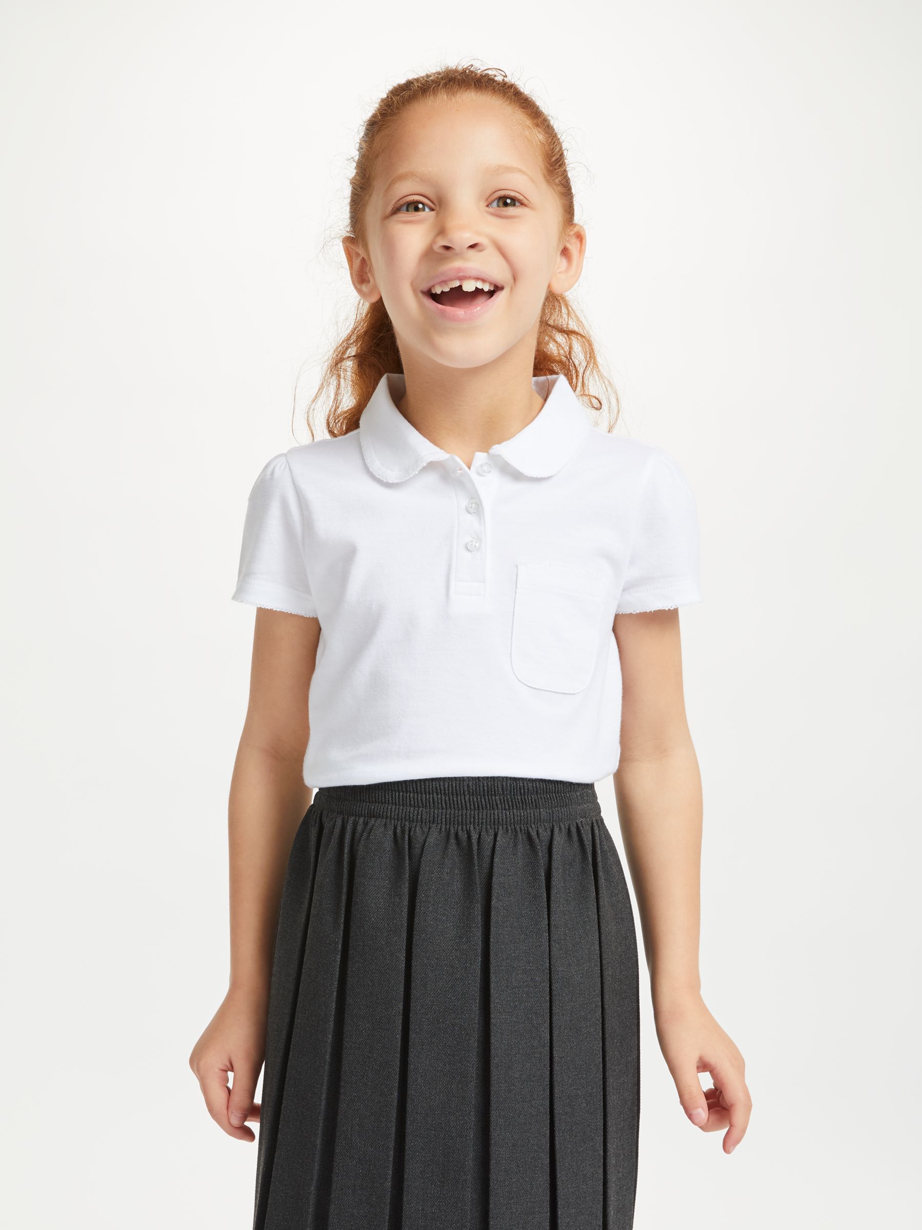 Buy John Lewis Pure Cotton Picot Trim School Polo Shirt, Pack of 2 Online at johnlewis.com