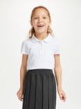 John Lewis & Partners Pure Cotton Picot Trim School Polo Shirt, Pack of 2