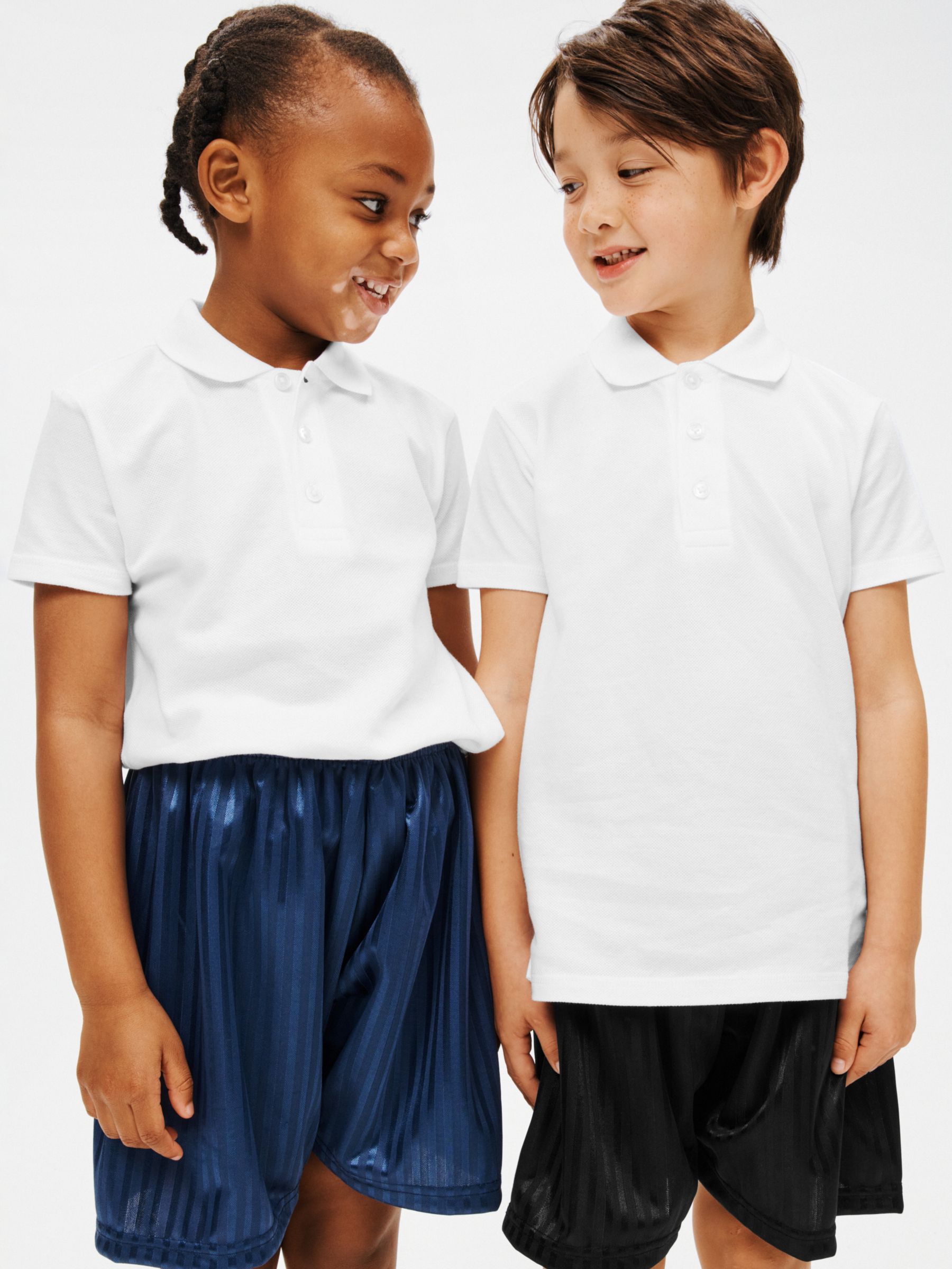 John Lewis Unisex Pure Cotton Easy Care School Polo Shirt, Pack of 2 ...
