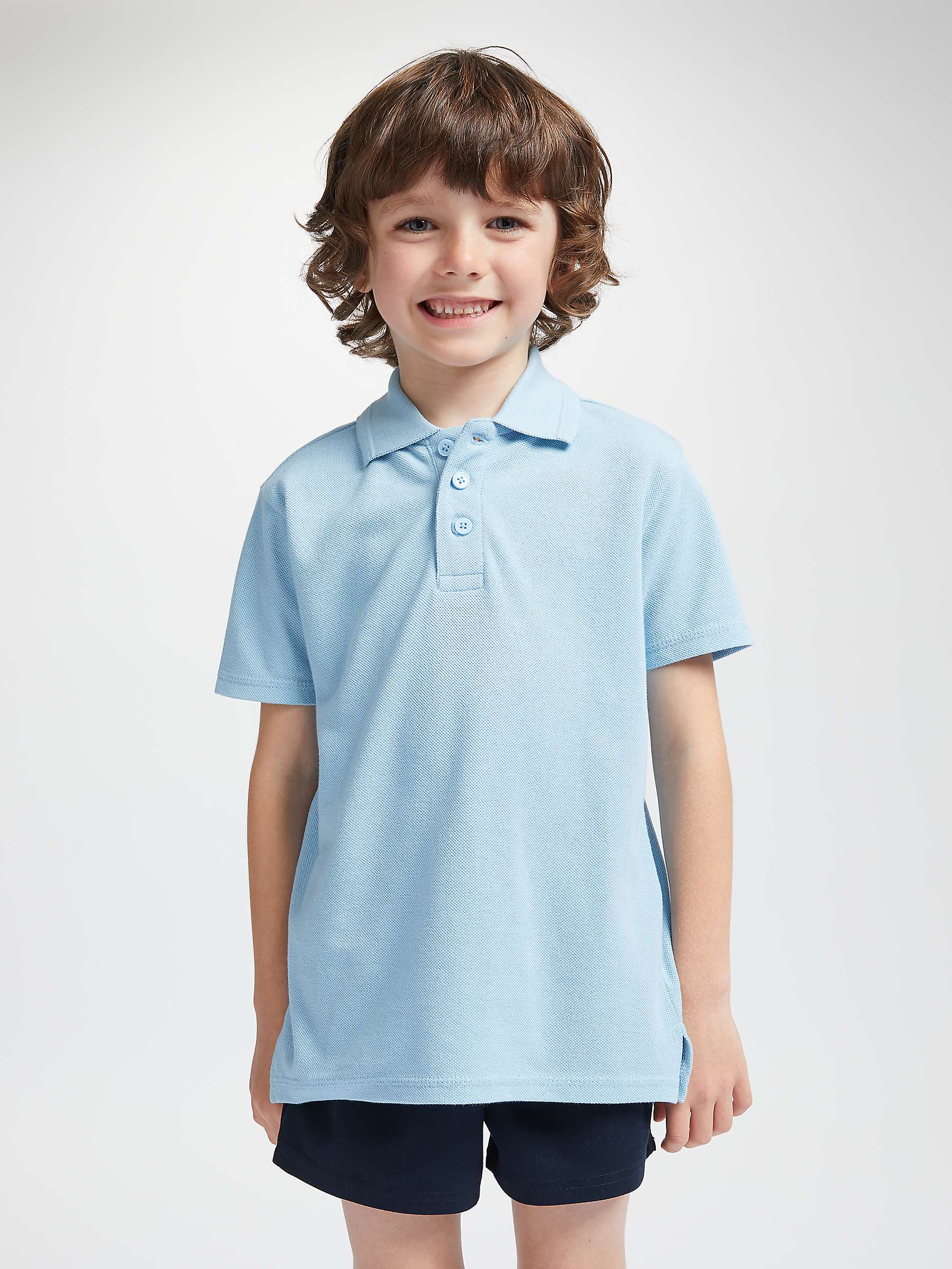John Lewis Unisex Pure Cotton Easy Care School Polo Shirt, Pack of 2 ...