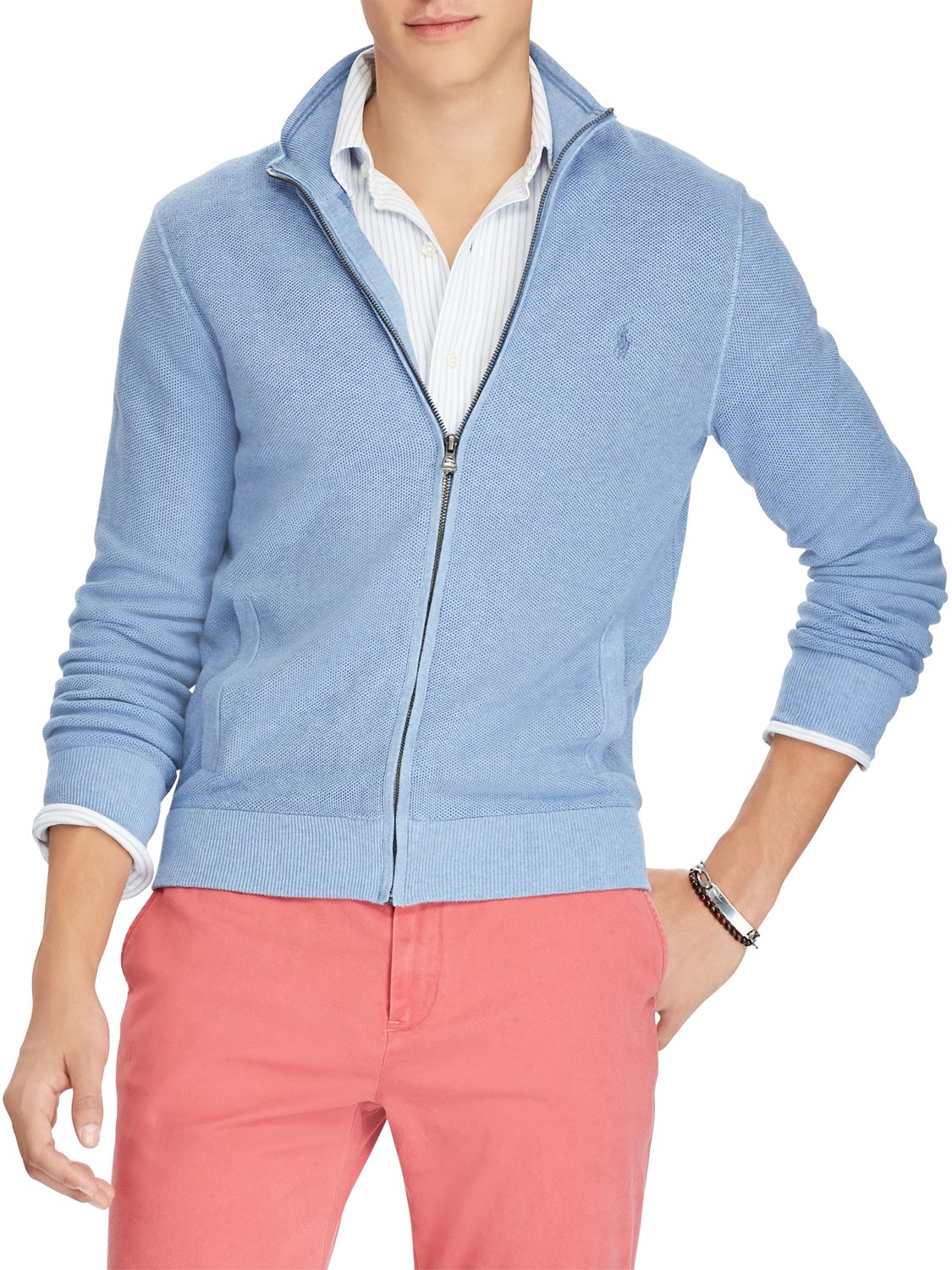 Polo Ralph Lauren Full Zip Long Sleeve Sweatshirt, Jamaica Blue, L