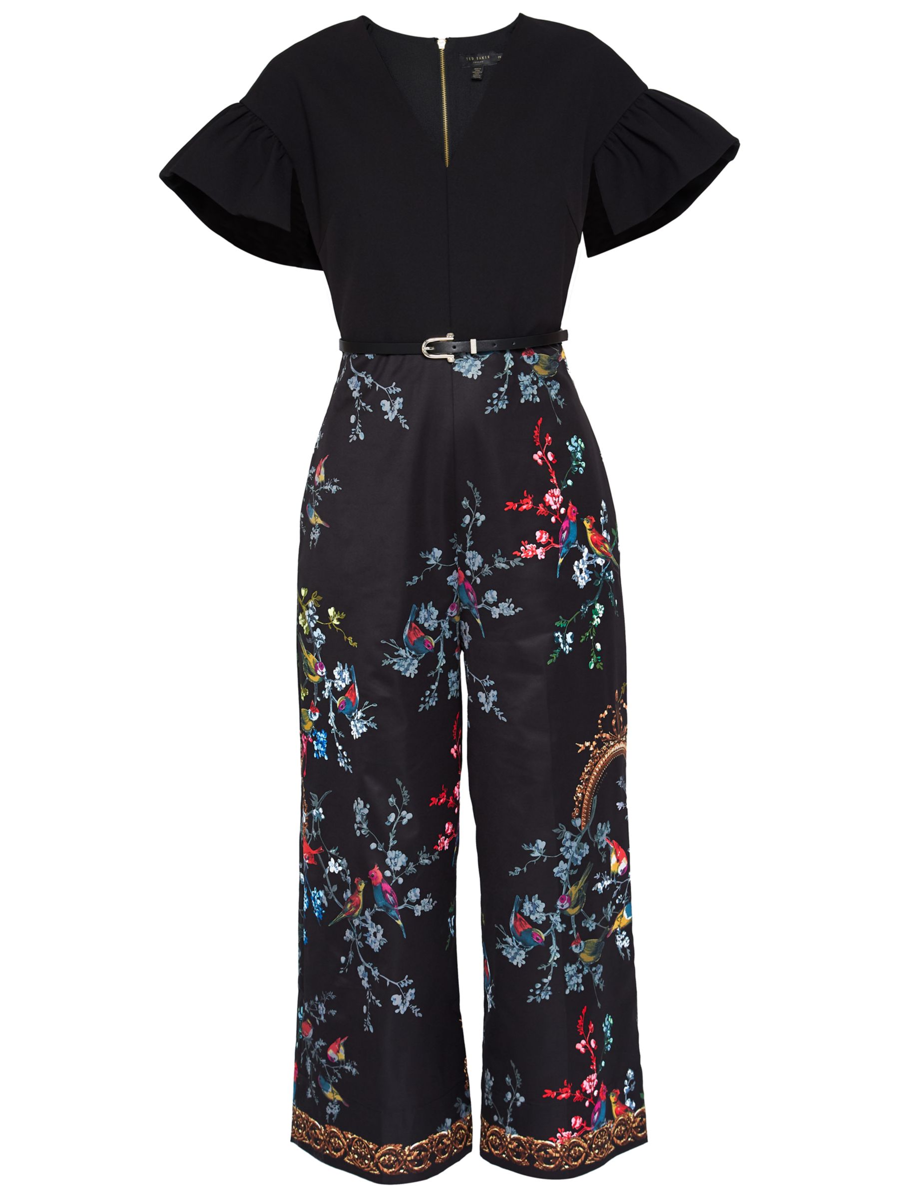 Ted Baker Opulent Fauna Culotte Jumpsuit, Black