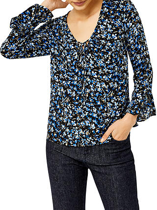 Warehouse Marigold Floral Top, Blue Pattern