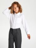 John Lewis & Partners The Basics Long Sleeve School Shirt, Pack of 3, White