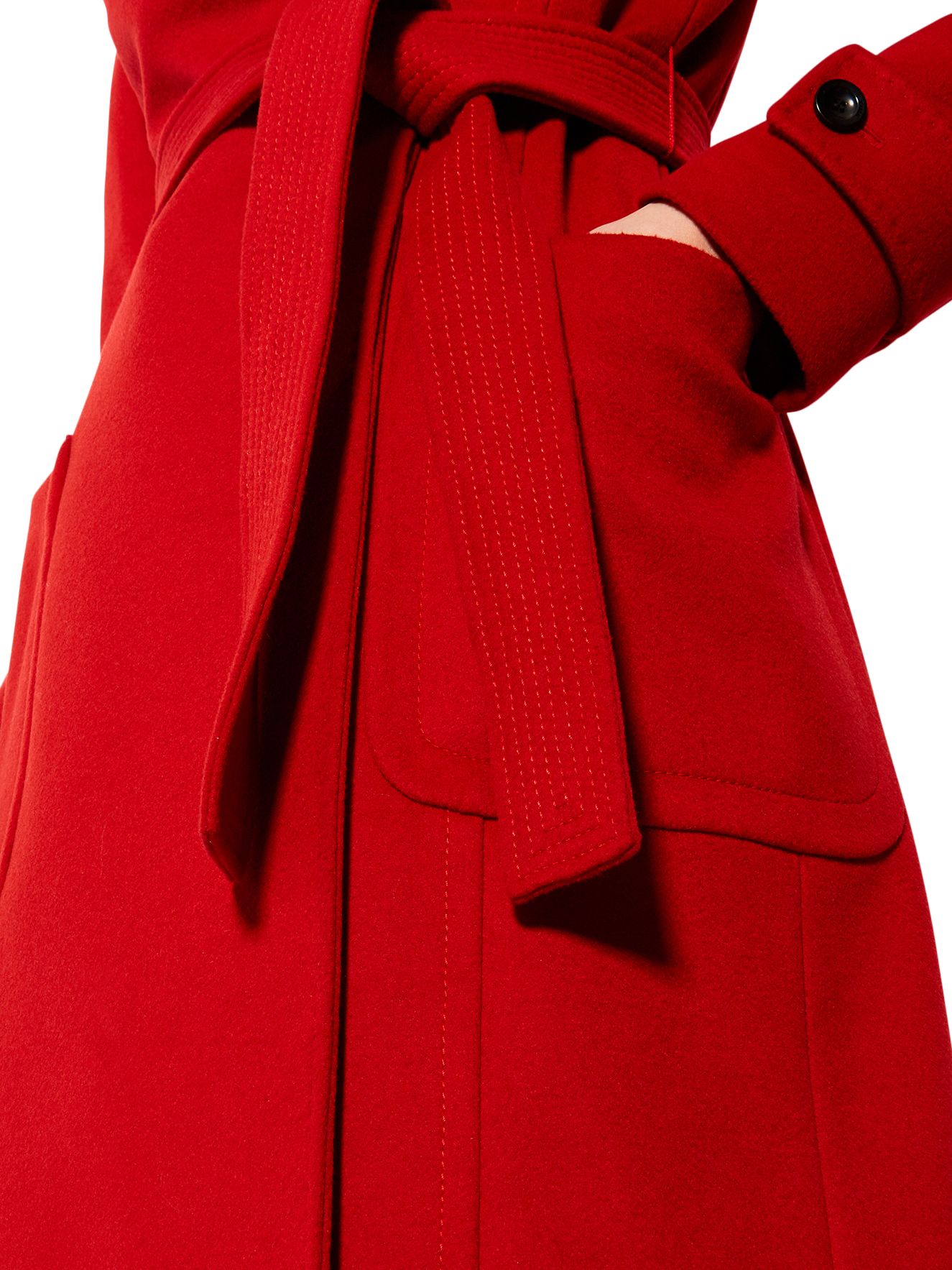 Karen Millen Investment Wool Coat, Red at John Lewis & Partners