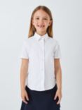 John Lewis Organic Cotton Short Sleeve School Blouse, Pack of 2, White