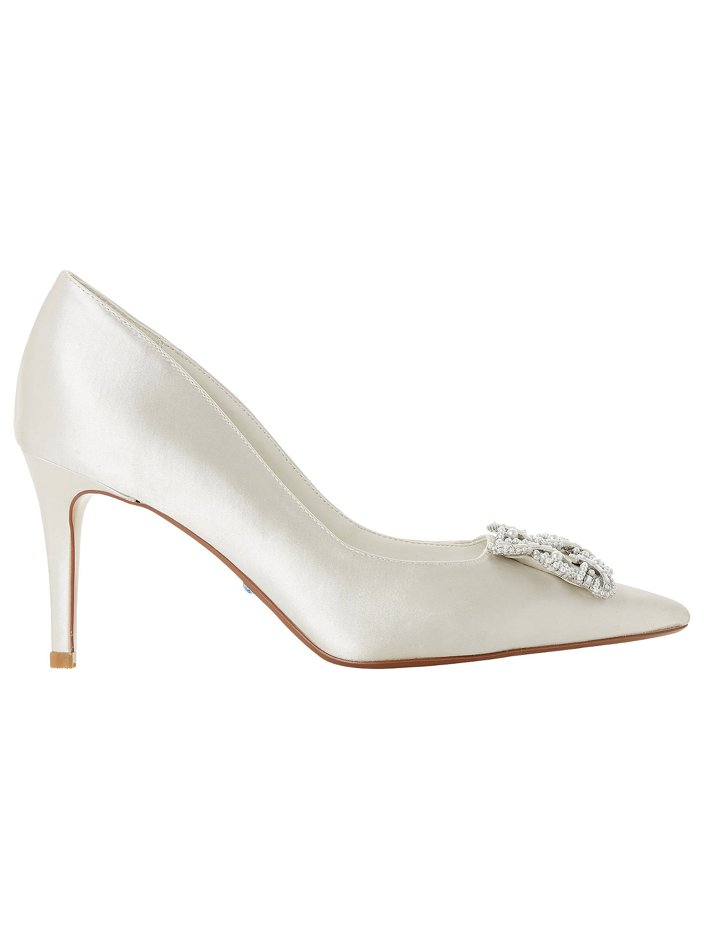 Dune Bridal Collection Breaann Jewel Stiletto Court Shoes, Ivory at ...