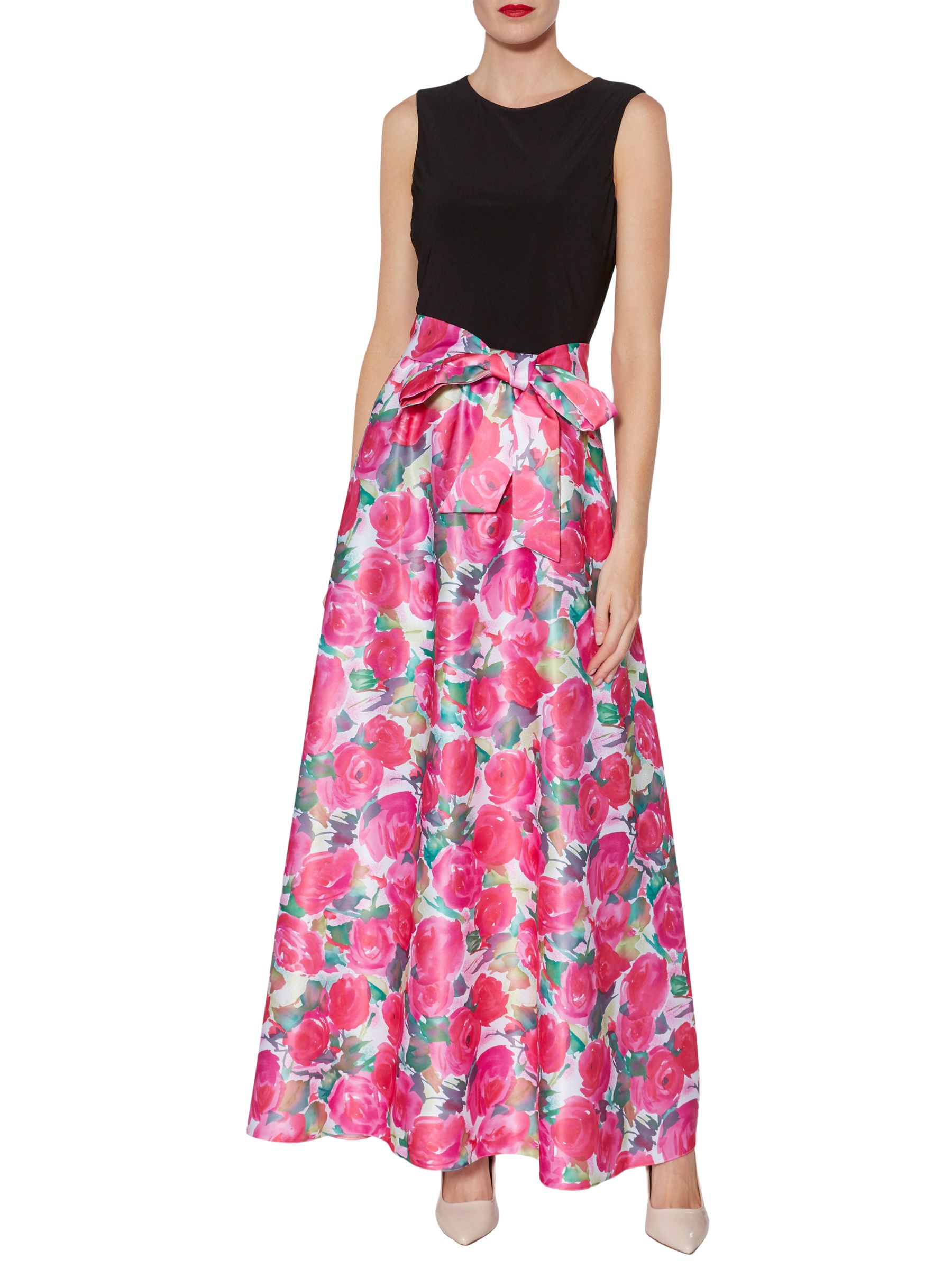 Gina Bacconi Bernadette Floral Print Maxi Dress, Pink at John Lewis ...