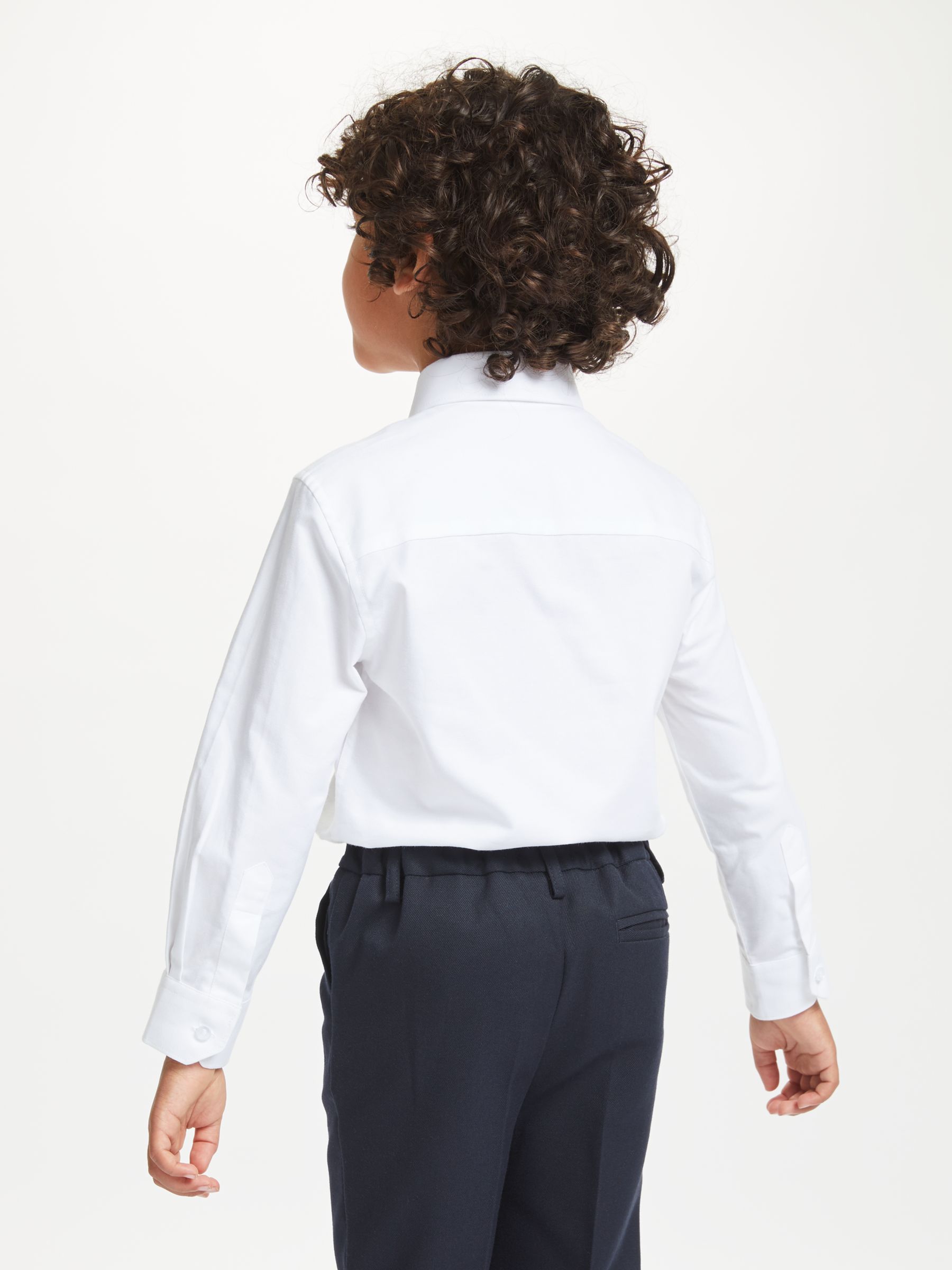 John Lewis Boys' GOTS Organic Cotton Long Sleeve School Shirt, Pack of 2, White, 3 years
