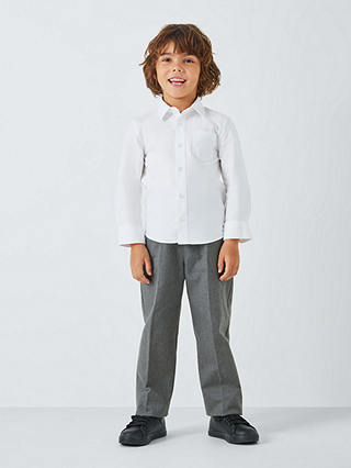 John Lewis Boys' GOTS Organic Cotton Long Sleeve School Shirt, Pack of 2