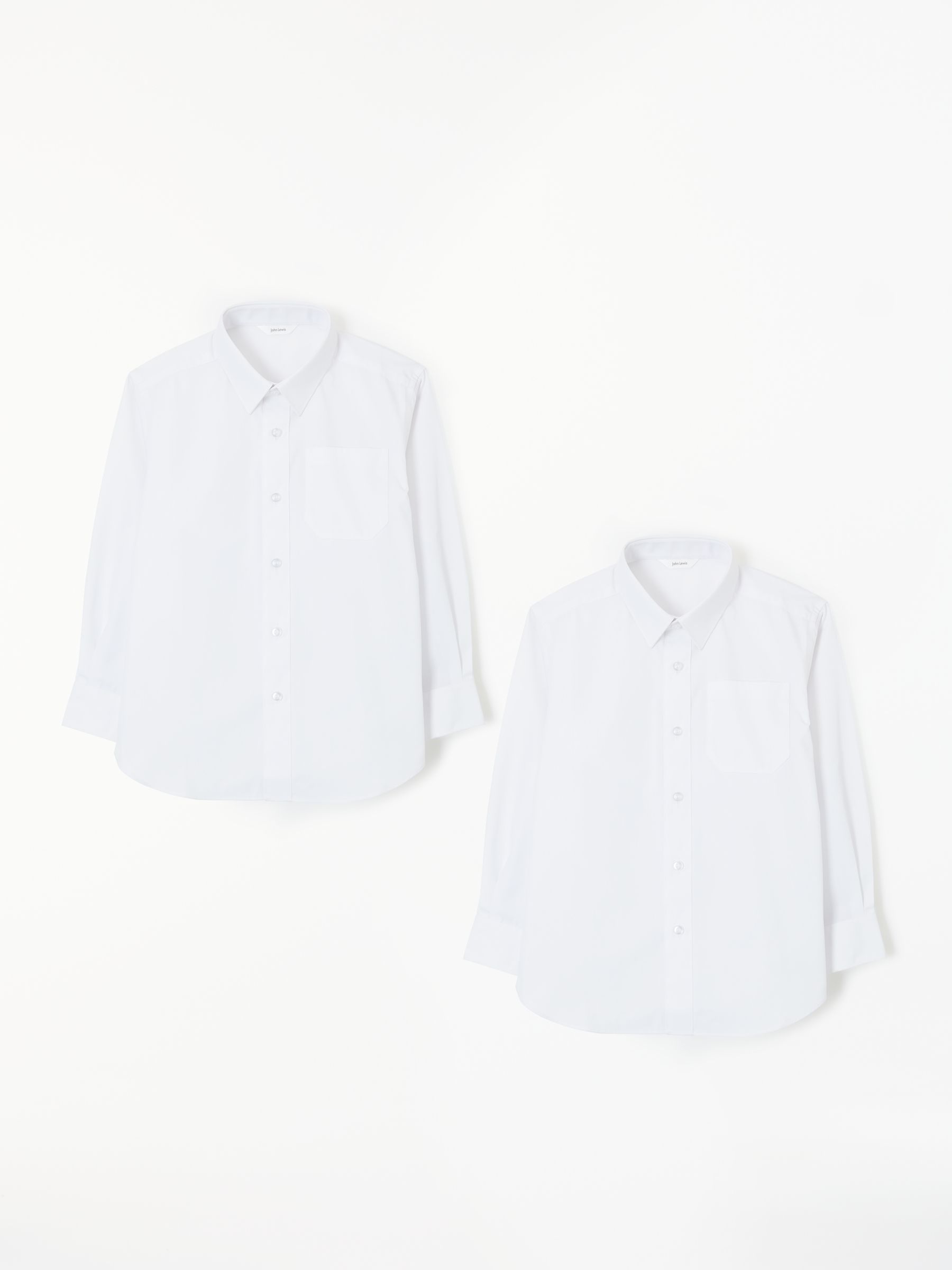 John Lewis & Partners Easy Care Long Sleeve School Shirt, Pack of 2