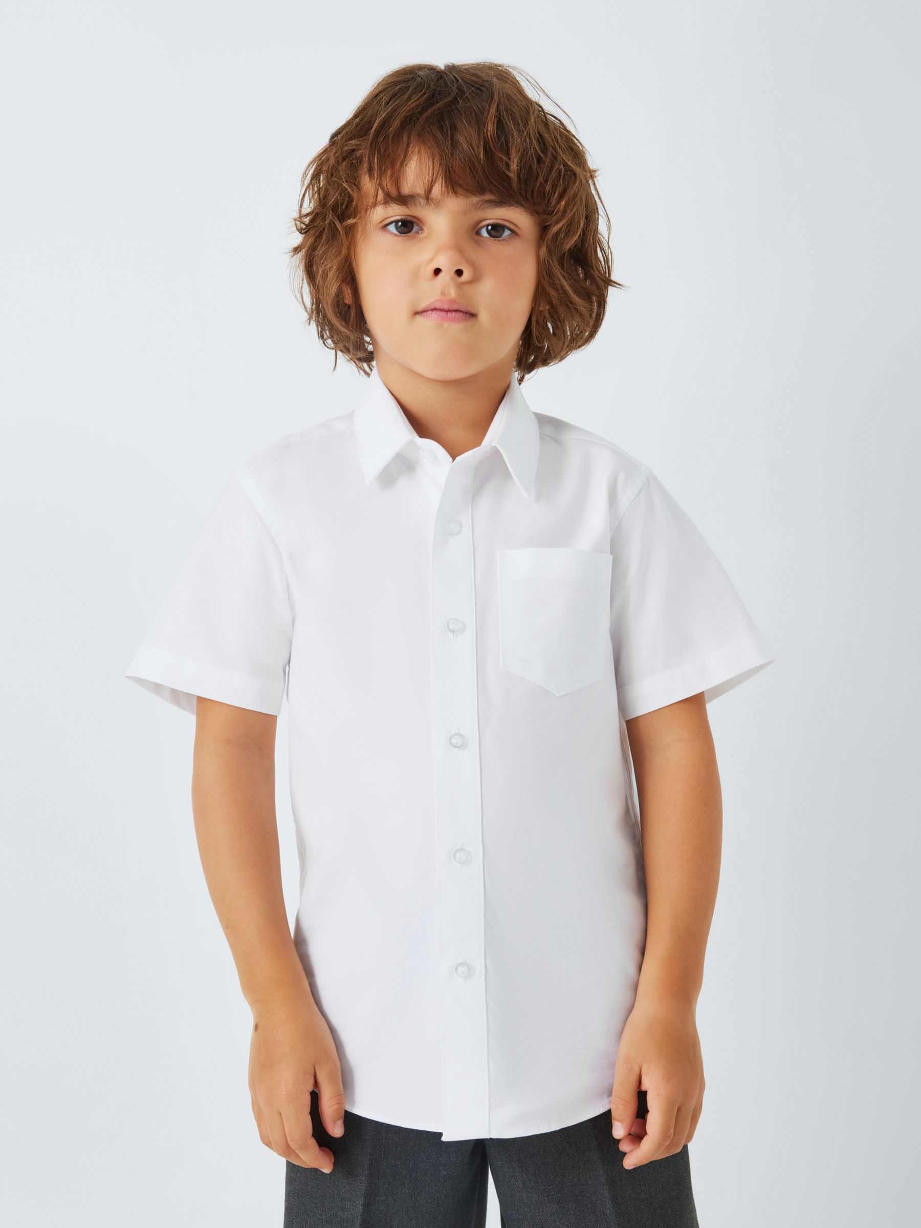 Buy John Lewis GOTS Organic Cotton Short Sleeve School Shirt, Pack of 2 Online at johnlewis.com