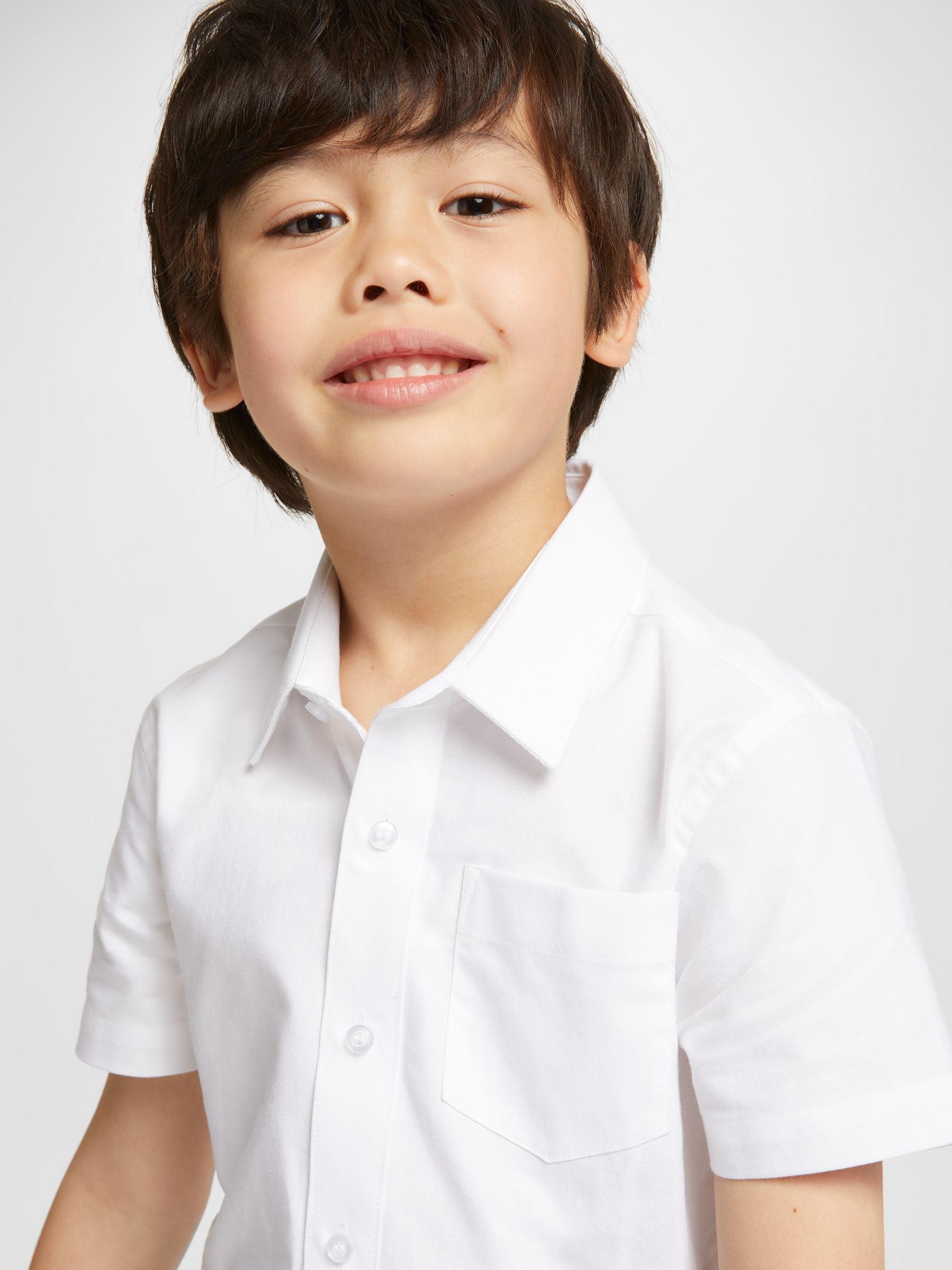 Zeetaq Kids Pack of Two Boy's White Long Sleeved School Shirts UK Size 5-16 Years