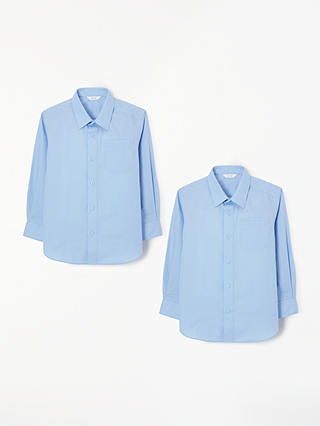 John Lewis & Partners Easy Care Long Sleeve School Shirt, Pack of 2
