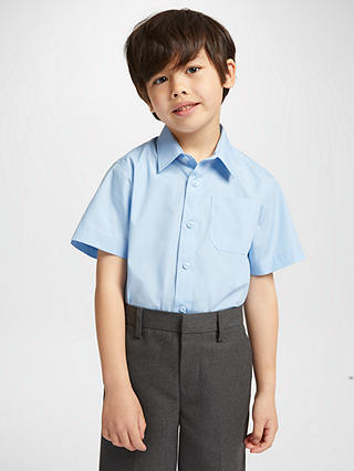 John Lewis & Partners Easy Care Short Sleeve School Shirt, Pack of 2