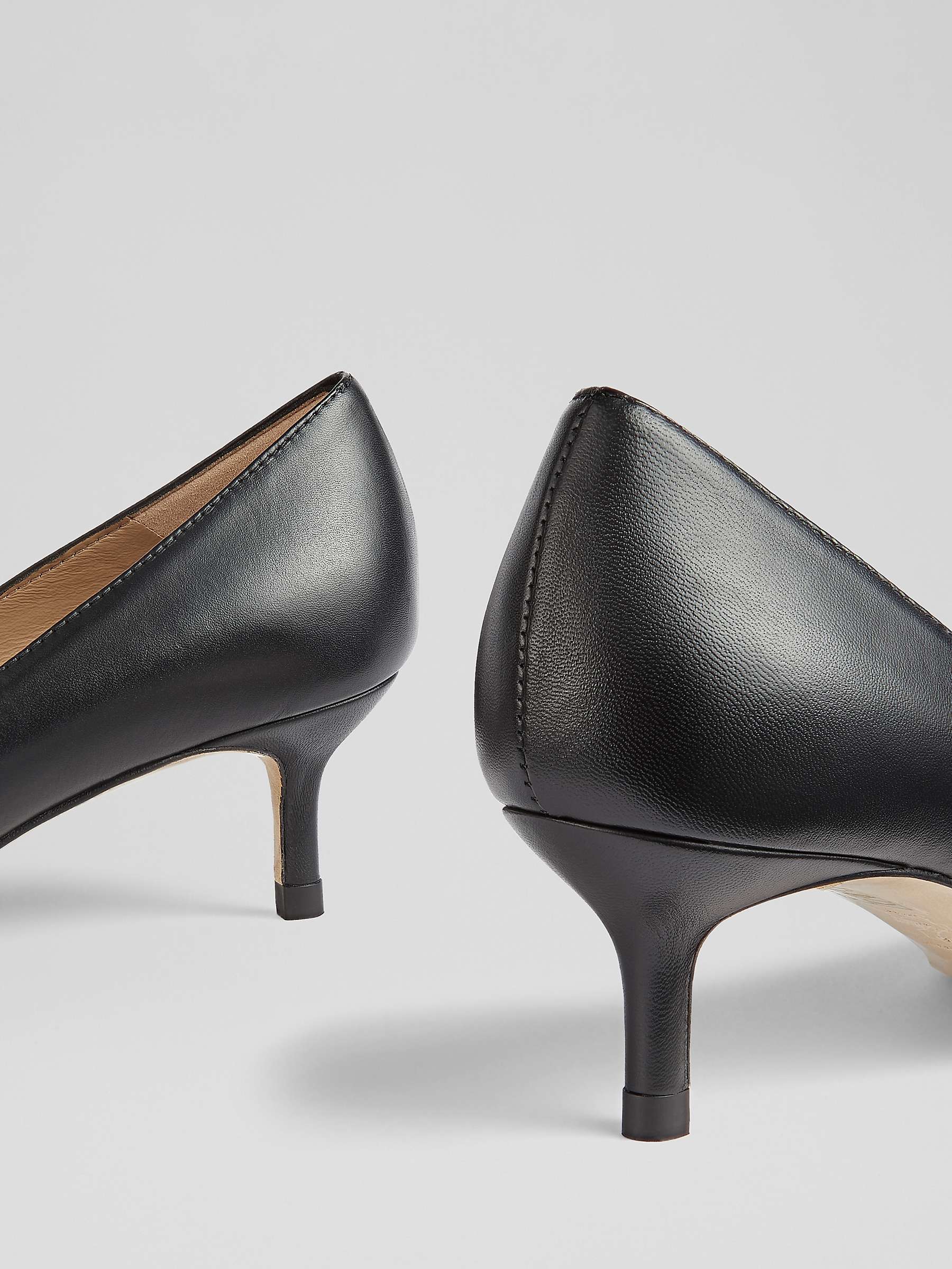 Buy L.K.Bennett Audrey Leather Pointed Toe Court Shoes, Black Leather Online at johnlewis.com