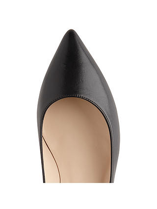L.K.Bennett Audrey Leather Pointed Toe Court Shoes, Black Leather